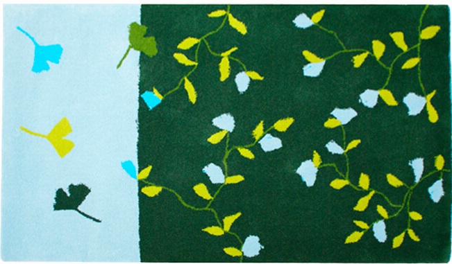 bodenkleid Teppich Gingko Tanne / Himmelblau